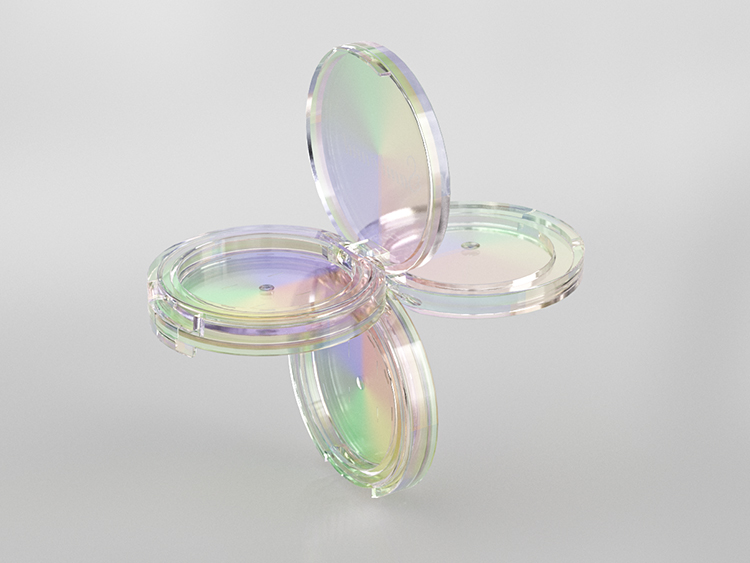 化妝品生產(chǎn)廠家定做電鍍幻彩粉餅盒 化妝品生產(chǎn)廠家定做電鍍幻彩粉餅盒